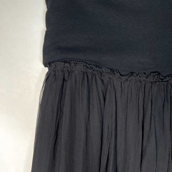 Donna Karan Collection Silk Midi Skirt S Black Bronze Hem Fold Over Waist EUC! - Picture 4 of 9